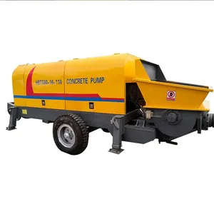 Concrete Trailer Pump With Remote Electric Cement Line Pump Machine Concrete Conveying Pump For Wall Filling Site Use