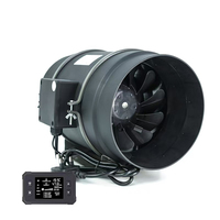 Ventilateur de gaine électrique 8 pouces en PP pour la ventilation des tentes de culture avec capteurs de température et d'humidité intégrés, contrôlable via application
