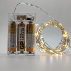 Pin 5M Hoạt Động Mini LED Dây Đồng Chuỗi Đèn Thần Tiên