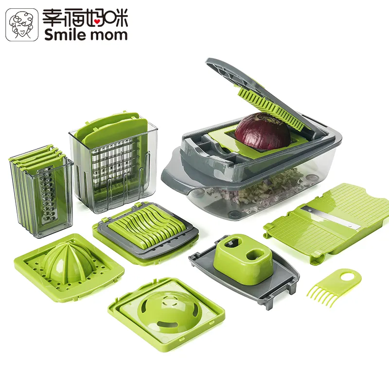 Sorriso mãe Multifunction Kitchen Helper Grater Slicer Do Ovo-Cortador de Legumes Agradável Dicer-Cenoura-Cebola Helicóptero