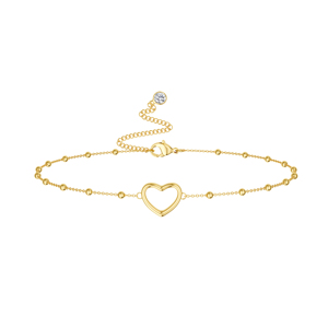 Chaîne de taille à perles espacées et cœur <span class=keywords><strong>creux</strong></span> pour femme, en laiton plaqué or, bijou de <span class=keywords><strong>corps</strong></span> - Product Image 4