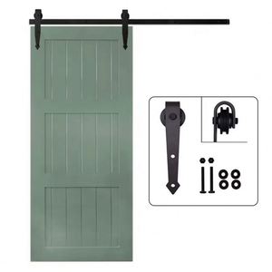 WEKIS Kit de Herrajes para Puerta Corredera de Granero de Montaje Superior de 6.6 pies, Riel Colgante con Rodillos de Acero y Latón Duradero para Uso en Dormitorios y Cocinas, con Tornillos - Product Image 1