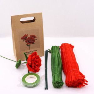 Drôle de Haute Qualité Durable DIY Artisanat Chenille Tiges Tuyau Nettoyeur Bouquet Fleur Jouets Polyester + Acier pour Mère Mariage - Product Image 2