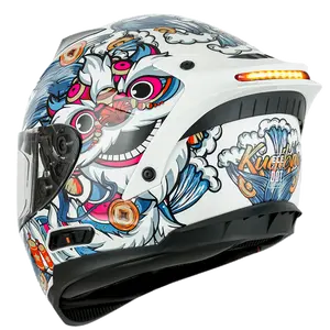 Electric Moto Bike Casco LED LIGHT Motorcycle Helmets Men Women Full Face Flip Up Safety Helmet With Rear Light
