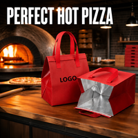 Sac isotherme jetable personnalisé en non-tissé avec logo, sac de livraison thermique en aluminium, sac isotherme portable pour pizza à emporter