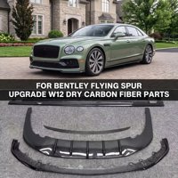 Kit carrosserie en fibre de carbone sèche style W12 pour Flying Spur 2020-2024, pièces aérodynamiques : lèvre avant, jupes latérales, diffuseur arrière, spoiler, sergé 3K