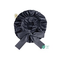 Bandeau large à logo personnalisé, très élastique, double couche en soie, pour le sommeil et le bain, bonnet de douche et de sommeil pour femme, grande taille