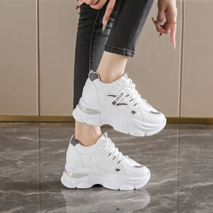 Chaussures de sport décontractées à lacets pour femmes, rehaussantes, nouvelle mode, confortables, antidérapantes, style marche, vente en gros - Product Image 4