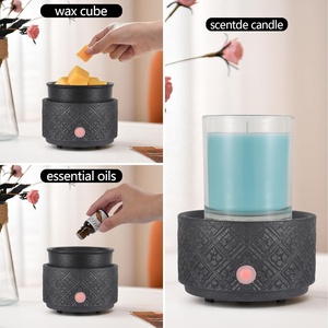 Hot Sale Popular Exquisite Matte <strong>Black</strong> Ceramic 2 in 1 Electric Scented <strong>Wax</strong> <strong>Melt</strong> Warmer for Home - Product Image 2