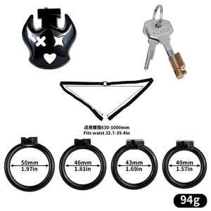 Nouvelle Cage de Chasteté Noire Plate FRRK avec Anneaux de 4 Tailles, Anti-Évasion Ascétique, Jouets Sexuels <span class=keywords><strong>Érotique</strong></span>s pour Hommes Gays, Vente en Gros - Product Image 3