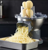De snijschijf voor gesneden en geschaafde plakjes is optioneel. Rotatie-microtoom aardappelsnijder machine chips snijmachine aardappel.