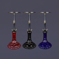 Nouvelle arrivée : Grande chicha avec technique miroir, noir, rouge, bleu, grand tuyau de chicha en PVC