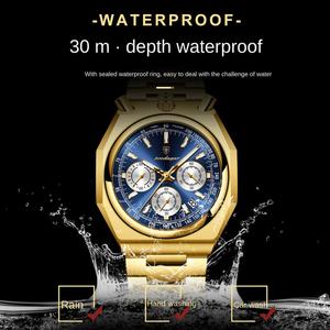POEDAGAR 897 Luxury Man Wristwatch Fashion Luminous Stainless Steel Men Watch With Chronograph High Quality Men's Quartz Watches - Product Image 5