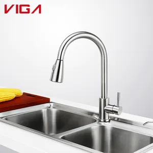Single Hole Deck Mounted Pull Down Spray Kitchen Sink Faucet Mixer Tap Kitchen Taps