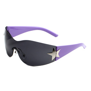 Fashion Women Star Sunglasses One Piece <strong>Glasses</strong> Frameless Sun <strong>Glasses</strong> for Men <strong>Party</strong> Sunglasses - Product Image 2