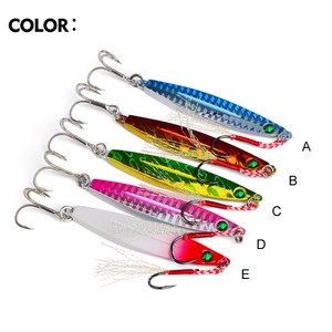 Micro-jig 7g-17g avec hameçon assisté à plumes et hameçon triple, jigs métalliques holographiques dorés, <span class=keywords><strong>leurre</strong></span> de <span class=keywords><strong>finesse</strong></span> pour brochet et poisson-soleil - Product Image 1