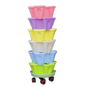 Pot de fleurs en plastique multicolore pour fraises, pot extra large et épais, pot de culture pour fraises d'intérieur ou de balcon - Product Image 1