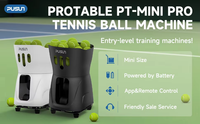 Machine à balles de tennis portable PT Mini Pro avec application et télécommande, 50 balles, équipement d'entraînement léger pour entraîneurs et joueurs