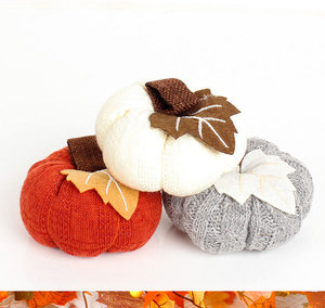 La zucca artificiale ha lavorato a maglia soffice <span class=keywords><strong>lana</strong></span> ornamenti di zucca riutilizzabili per la casa festa del ringraziamento del raccolto decorazioni di Halloween - Product Image 5