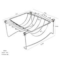 Support de rôtissage multifonctionnel pliable en acier inoxydable pour cuisses de poulet, broche verticale et panier de barbecue