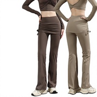 Nouveau style 2026 – Pantalon de yoga bootcut pour femme en nylon, absorbant la transpiration, taille haute, idéal pour le fitness, le Pilates et les activités de plein air
