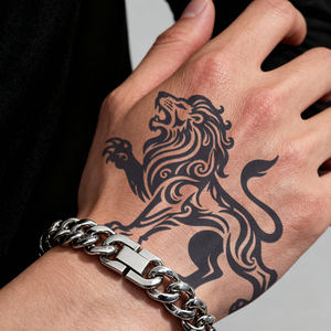 <span class=keywords><strong>Tatouage</strong></span> temporaire Majestic Roaring <span class=keywords><strong>Lion</strong></span>, <span class=keywords><strong>tatouage</strong></span> semi-permanent, imperméable, durable 2 semaines, <span class=keywords><strong>tatouage</strong></span> réaliste à base de plantes, autocollants - Product Image 3