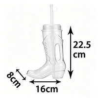 Gobelet fantaisie en forme de botte de 700 ml avec paille et couvercle, idéal pour le camping et les fêtes en extérieur, réutilisable et étanche, couleur et logo personnalisables