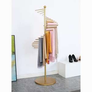 Expositor de bufandas de seda de hierro, soporte de suelo para bufandas, estante multifuncional para tiendas de ropa - Product Image 2