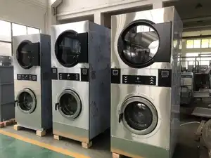 Ticari 25kg jetonla çalışan kuru çamaşır makinesi çamaşır odası kullanımı için 12kg kapasiteli elektrikli yakıt kurutma makinesi