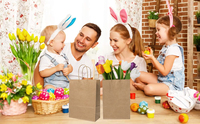 Sacs en papier kraft personnalisés avec poignées - Emballage alimentaire pour boulangerie, café, plats à emporter et restaurants, sacs pour achats de fêtes et cadeaux