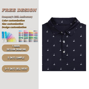 เสื้อโปโลสำหรับผู้ชายใส่เล่นกอล์ฟแบบลำลองแห้งเร็วรัดรูปใส่สบายออกแบบโลโก้ได้ตามต้องการ - Product Image 6