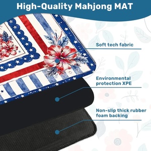 Alas Mahjong Amerika Motif Kapal Nautikal Vintage, Tahan Air, Dapat Dicuci, Alas Permainan Pesta Hari Kemenangan Patriotik - Product Image 4