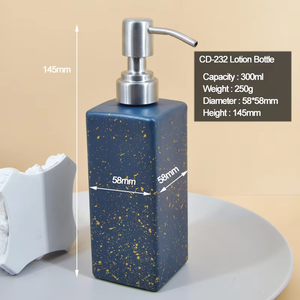 ขวดแชมพูทรงเหลี่ยมแบบเซรามิกเลียนแบบ ขวดสบู่เหลวและครีมนวดผมสำหรับเครื่องสำอางและ<span class=keywords><strong>โลชั่น</strong></span> - Product Image 6