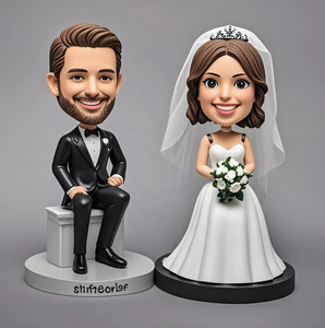Stijlvolle Faux Hars Bruidspaar Beelden-Ideaal Voor Huwelijksdecoraties En Gunsten - Product Image 3