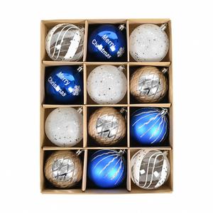 Adornos Navideños, Bolas de Plástico Colgantes Reutilizables, Inastillables, Pintadas en Azul Plateado, Electrochapadas, de 8 cm de Diámetro, en Caja de Regalo - Product Image 1