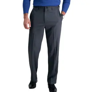 공장 맞춤형 캐나다 인기 바지 남성 멋진 클래식 핏 플랫 프론트 숨겨진 확장 가능한 허리 바지 큰 키 크기 파