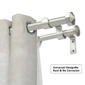 Tringles à rideaux doubles réglables de 5/8 po de diamètre, de forme octogonale et avec embouts, en longueurs de 28 à 48 po, 48 à 84 po, 84 à 120 po - Product Image 2