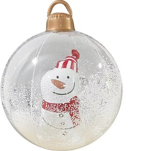 PVC Christmas Ball With Lighted <b>Tree</b> Design Round Ornament For Holiday Decorations - Product Image 5