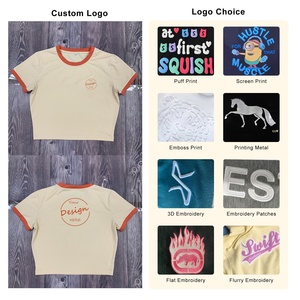 JL225D Personalización Y2k Baby Tee Mujeres <span class=keywords><strong>Brasil</strong></span> Crop Top Y2k Camisas Camisetas gráficas Mujeres Vintage Streetwear Camisetas - Product Image 2
