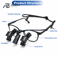 Loupes dentaires ergonomiques TTL 3X 4X, grossissement manuel 5.0X 6.0X, loupe binoculaire chirurgicale personnalisée avec LED pour dentiste