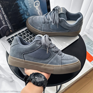 รองเท้าผ้าใบลำลองผู้ชายแฟชั่นฤดูใบไม้ร่วง สไตล์เกาหลี แบบผูกเชือก สีพื้น พื้นยาง PU ขายส่ง FARAABO - Product Image 3