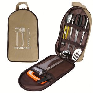 Sac de rangement pour barbecue, plage, randonnée, voyage, équipement de cuisine, ustensiles de camping, ensemble d'accessoires de cuisine avec sac de transport - Product Image 1