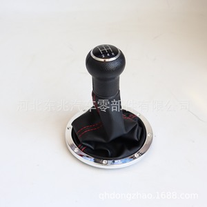 Volkswagen Golf Leather Gear <b>Shift</b> <b>Knob</b> Cover 5-Speed Black With Silver Ring - Product Image 4