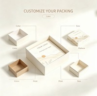 Boîte cadeau rigide personnalisée Off White avec motif imprimé à l'intérieur, couvercle et base, boîte en papier rigide pour emballage de cosmétiques, bijoux, cadeaux