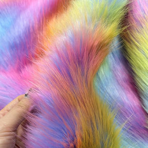 Красный желтый синий зеленый смешанный градиент Радужный цвет Искусственный мех искусственный мех для игрушек Домашний текстиль Одежда из полиэстера - Product Image 5