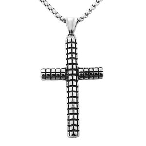 Stainless Steel <b>Cross</b> Pendant Necklace Men's Geometric Design Punk Style Fashion Jewelry 19mm - Product Image 5
