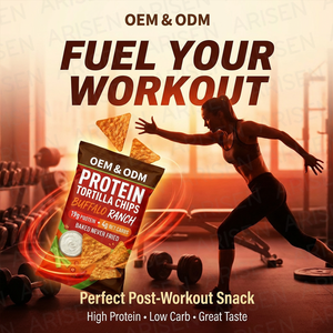 OEM Vente chaude Chips protéinés nutritives, collation protéinée, saveur barbecue au chili, faible teneur en matières grasses, riche en protéines, sain, croustillant, friandise diététique - Product Image 2