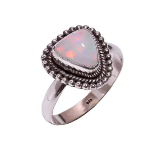 Hoge Kwaliteit Ethiopisch Opaal Geboortesteen Ring Indian Sieraden Bulk Groothandel 925 Sterling Zilveren Ringen Fabrikant