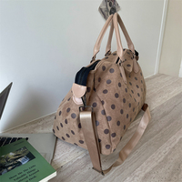 Sac de voyage en cuir PU à pois pour femme, grande capacité, style rétro, sac de sport, sac de week-end, sac à main, couleurs personnalisables