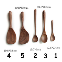 Cuillère à Dessert en bois de noyer noir, ustensiles de table, cuillères à café et à miel, longue cuillère à soupe de riz fournitures de cuisine 1 pièce